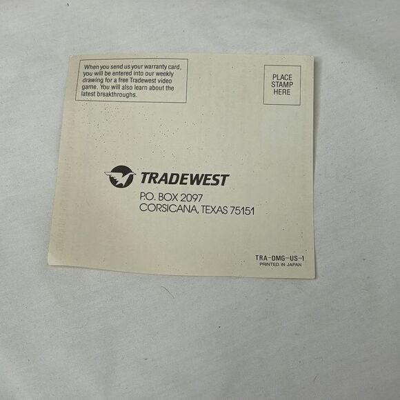 Tradewest Warranty Registration Card TRA-DMG-USA-1 Nintendo Gameboy Insert Rare - Picture 1 of 2